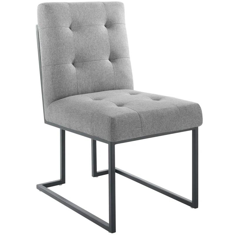 Modway Privy Black Stainless Steel Upholstered Fabric Dining Chair by Modway