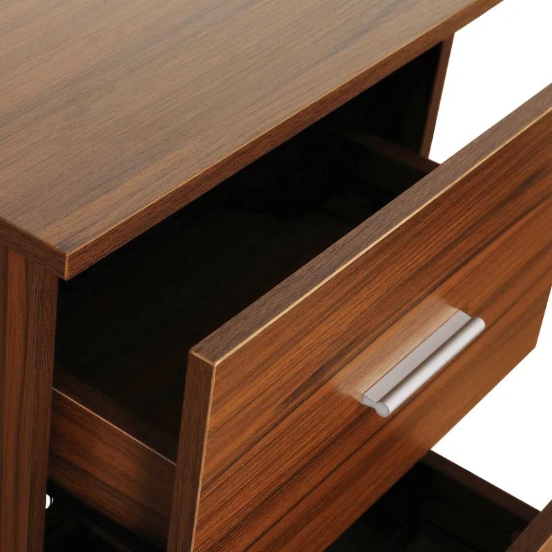 17 Stories Techni Mobili L-Shape Home Office Two-Tone Desk With Storage