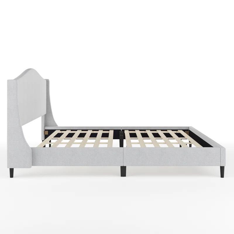 Martha Stewart Martha Stewart Amelia Upholstered Platform Bed With Curved Headboard