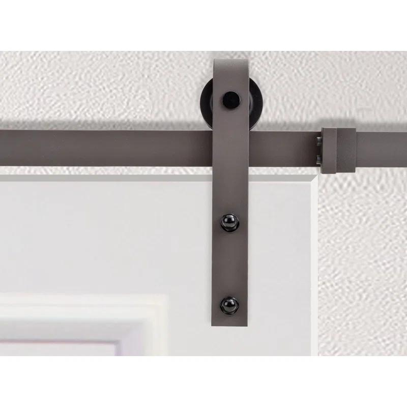 30'' x 86'' Solid + Manufactured Wood Paneled Primed with Installation Hardware Kit Barn Door