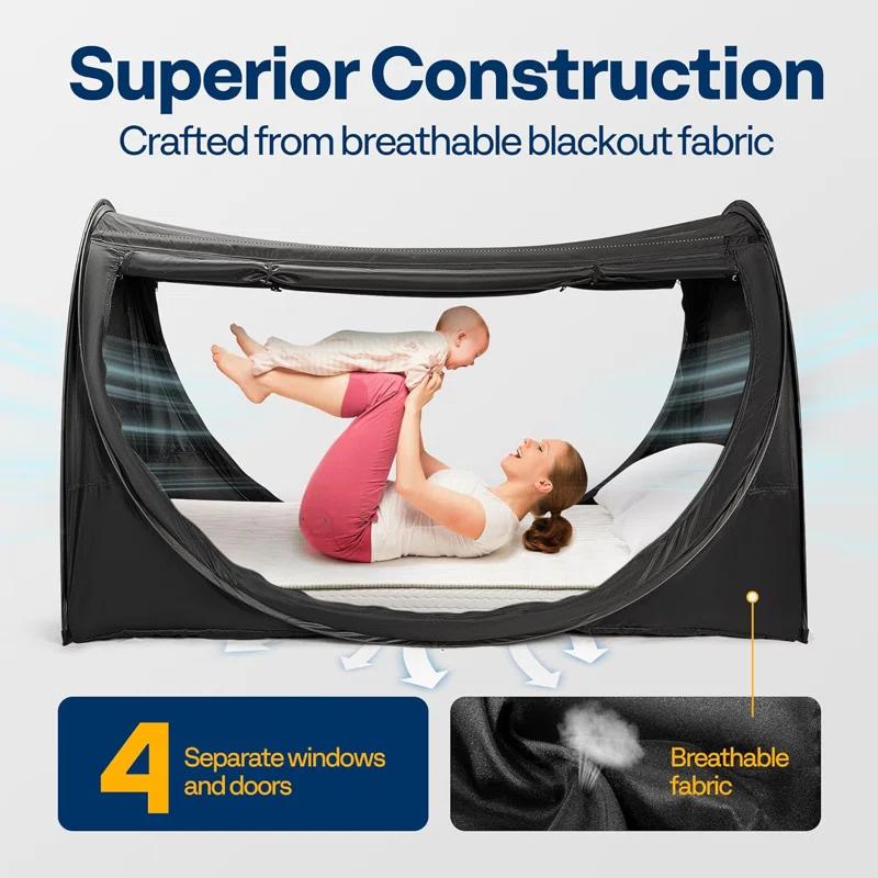 Polyester Pop-Up Privacy Bed Canopy Twin Size