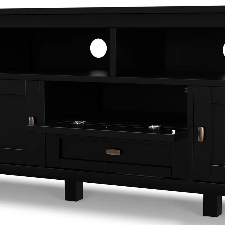 Simpli Home Warm Shaker 72"W Solid Wood TV Stand for TVs up to 80" with 4 Storage Cabinets and 2 Drawers