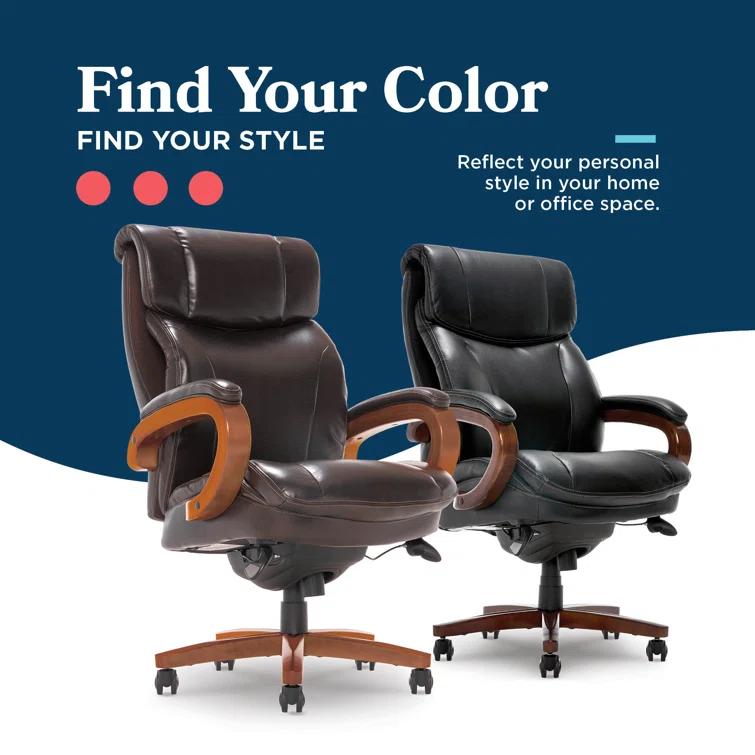 La-Z-Boy Big and Tall Trafford Executive Office Chair with AIR Ergonomic Support Technology, High Back Ergonomic Chair with Lumbar Support, Bonded Leather & Reviews | Wayfair