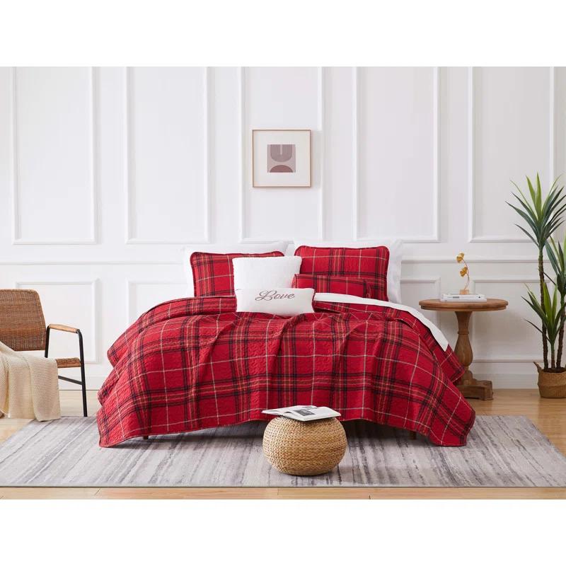 SouthShore Fine Linens Vilano Plaid Oversized Microfiber Quilt Set by Southshore Fine Linens