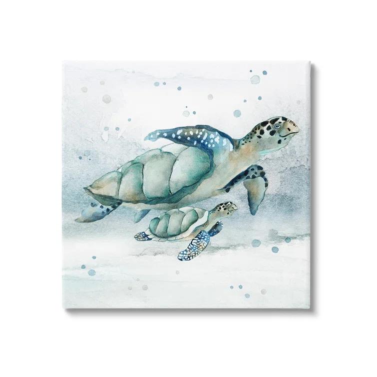Stupell Industries " Sea Turtle And Baby " by Janet Tava