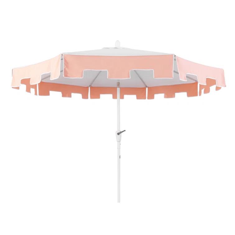Arlmont & Co. Taveon 9 ft. Classic MidCentury Market Patio Umbrella with UV Protection, Auto-Tilt, and Crank | Wayfair