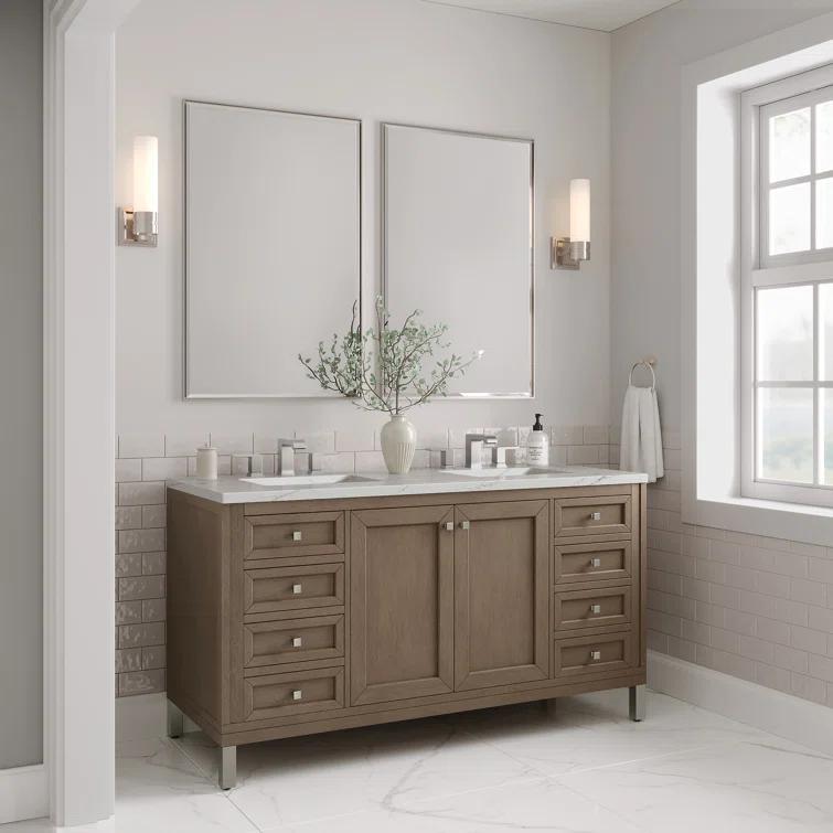 James Martin Vanities Chicago 60'' Double Bathroom Vanity with Top