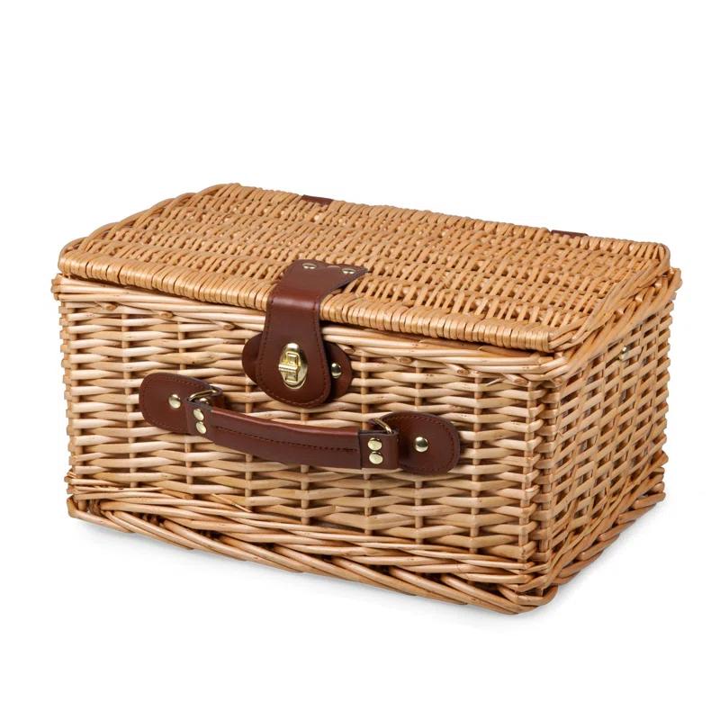 Picnic Time Catalina Wicker Picnic Basket with Picnic