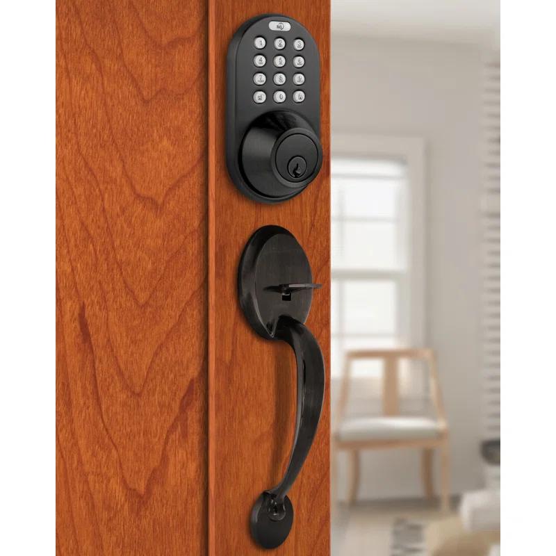 Milocks Handleset with Smart Deadbolt and Door Knob and Rosette
