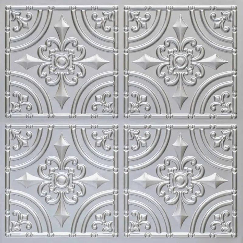 FromPlainToBeautifulInHours Wrought Iron 2 Ft. X 2 Ft. Glue-Up PVC Ceiling Tile (Set of 10)