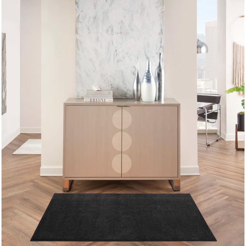 Latitude Run® Yolonda Modern Black Area Rug
