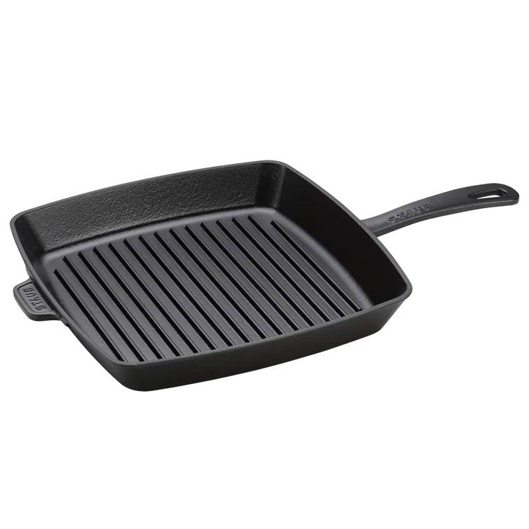 Staub ® 12" Matte Black Enameled Cast Iron Square Grill Pan
