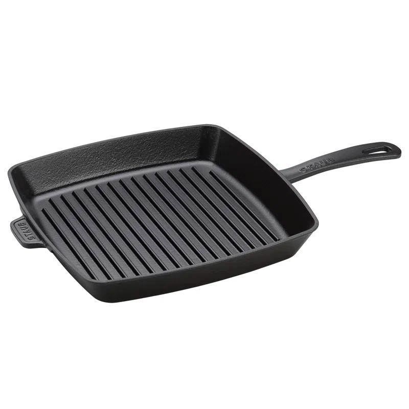 Staub ® 12" Matte Black Enameled Cast Iron Square Grill Pan