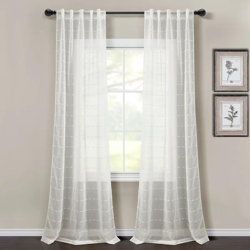 Lush Decor Solid Sheer Curtain Panels (Set of 2)