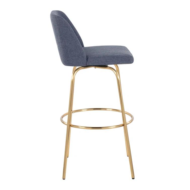 LumiSource Toriano Swivel Upholstered Counter Stool with Metal Frame (Set of 2)