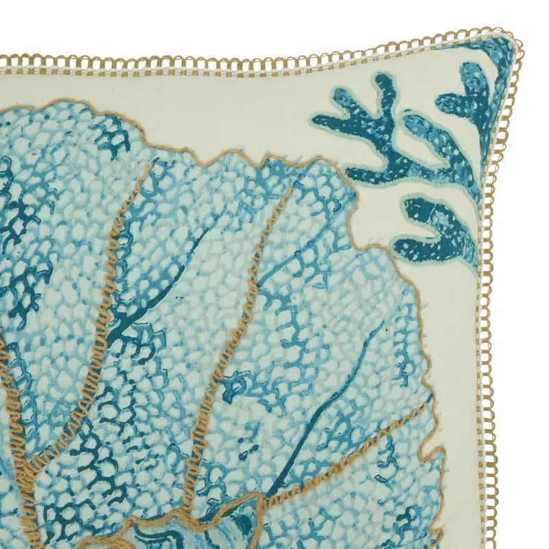 Saro Harbor Collection Cotton Throw Pillow