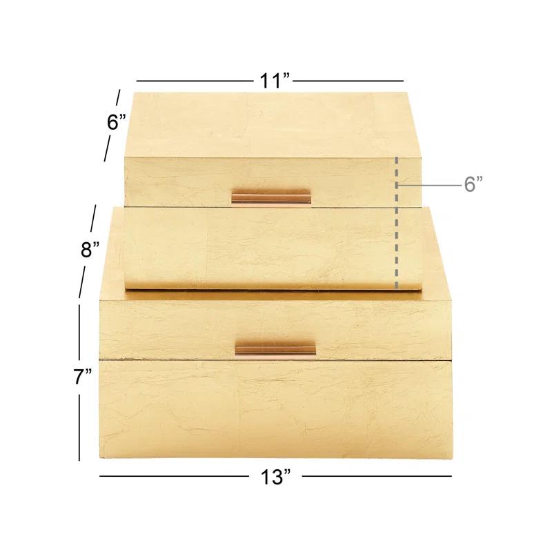 CosmoLiving by Cosmopolitan Wooden Decorative Box with Textured Foiled Exterior Set