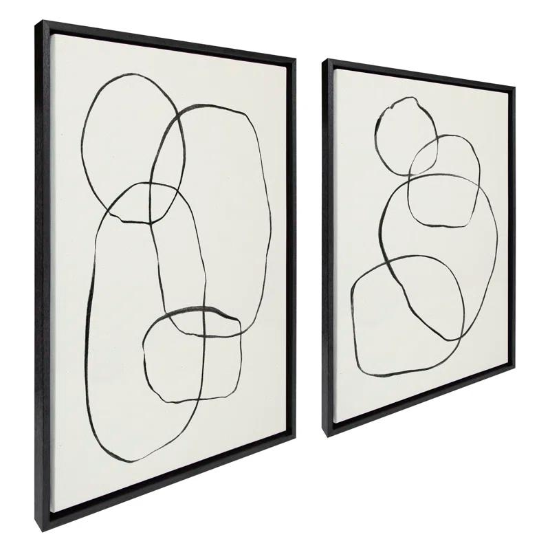 Kate and Laurel " 871 Modern Circles Flinen (left) & 869 Going In Circles Flinen (right) " by Teju Reval 2 - Pieces
