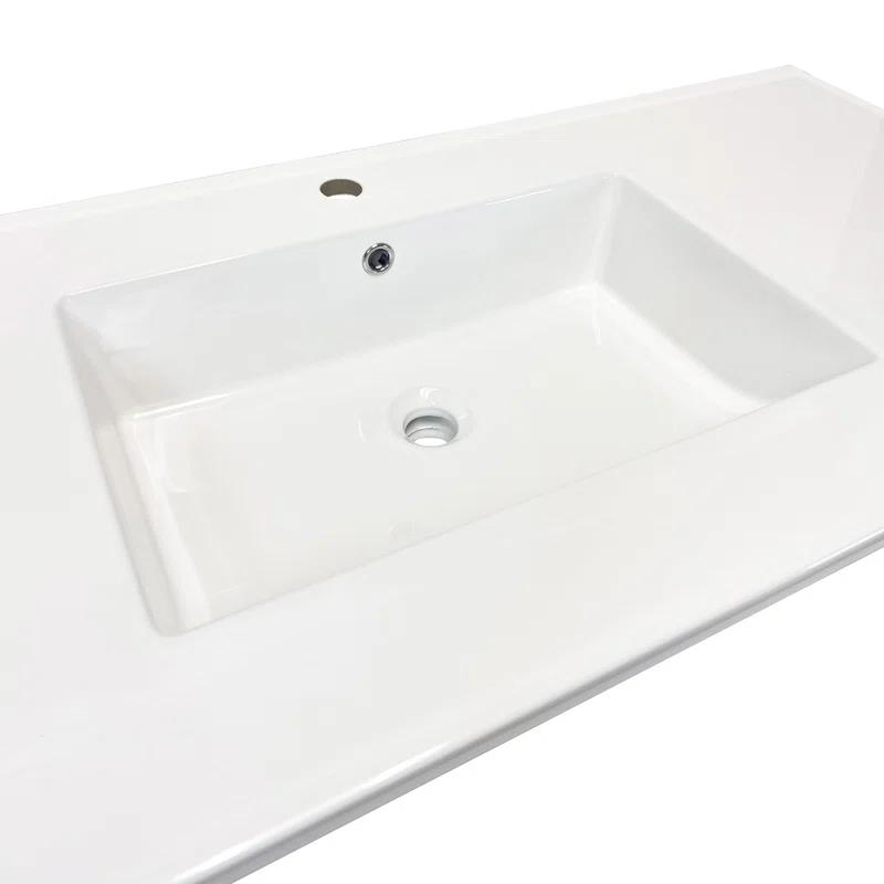 Bellaterra Home Vitreous China Top with 3-Faucet Holes