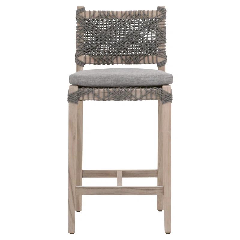 Costa Teak Outdoor 28'' Bar Stool with Cushion