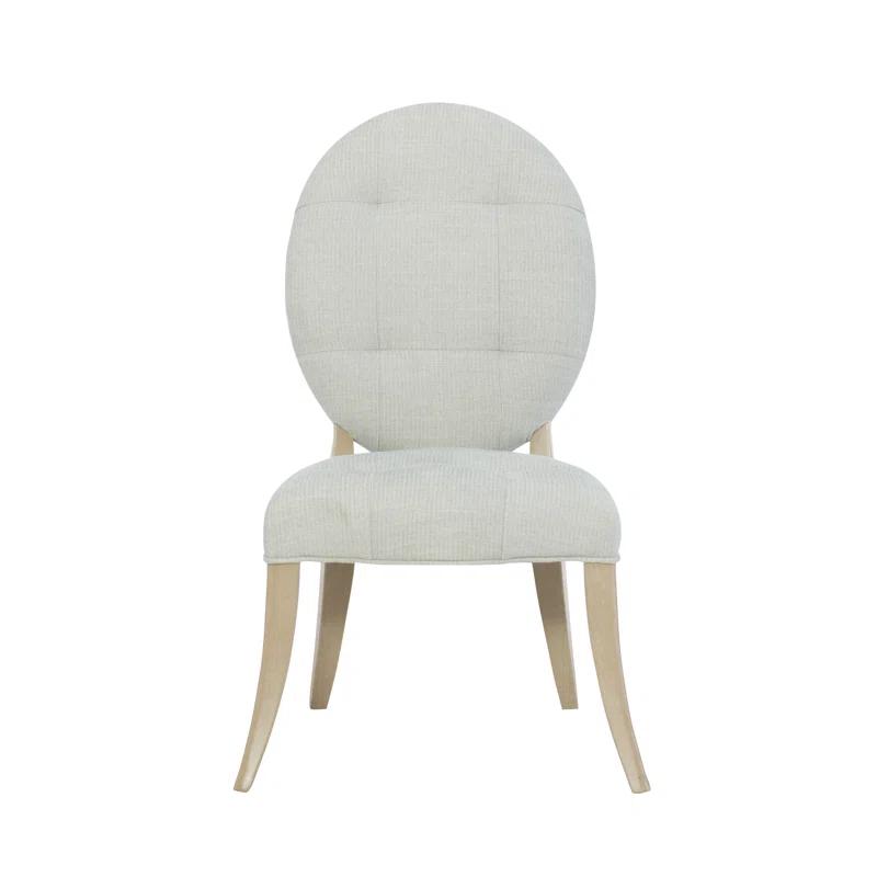 Savoy Place Tufted Upholstered King Louis Back Side Chair in Gray