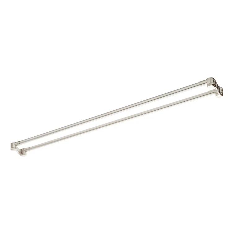 Signature Hardware 60" Brass Straight Double Bar Shower Curtain Rod