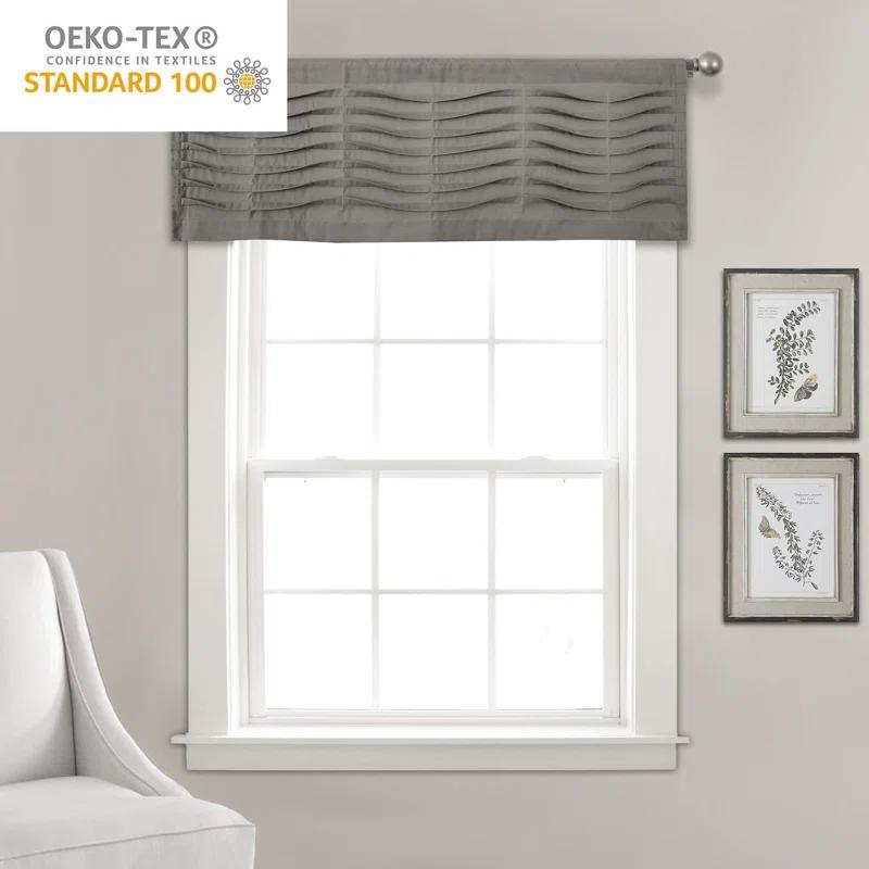 Lush Decor Tailored 52'' W Window Valance Blue,Cream,Dark Gray,Light Gray,White