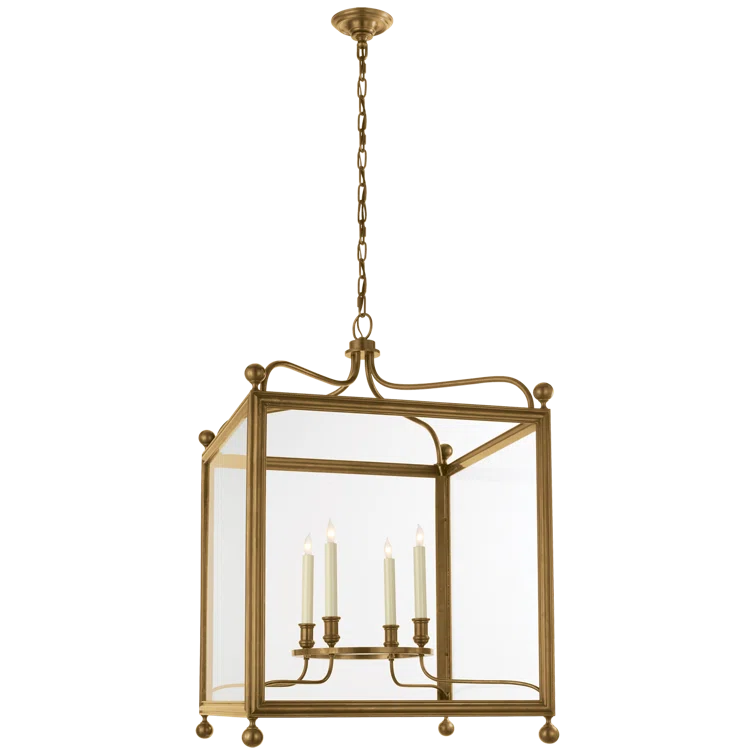 Greggory 4-Light Traditional Polished Nickel Lantern Pendant