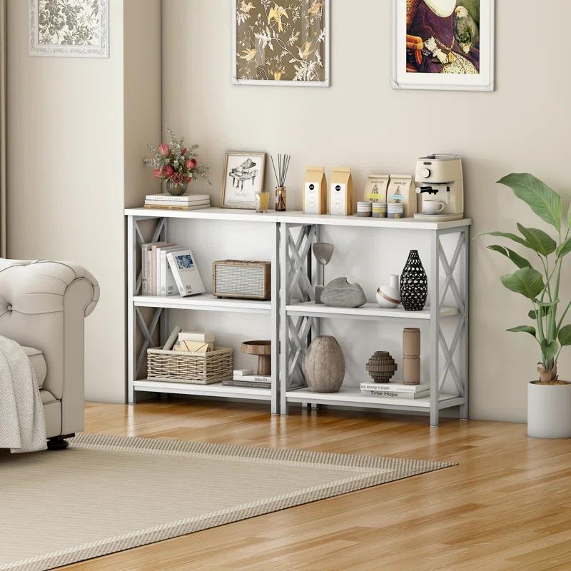 Koehn 3-Tier Bookshelf, Farmhouse Small Bookshelf for Entryway Living Room Home Office