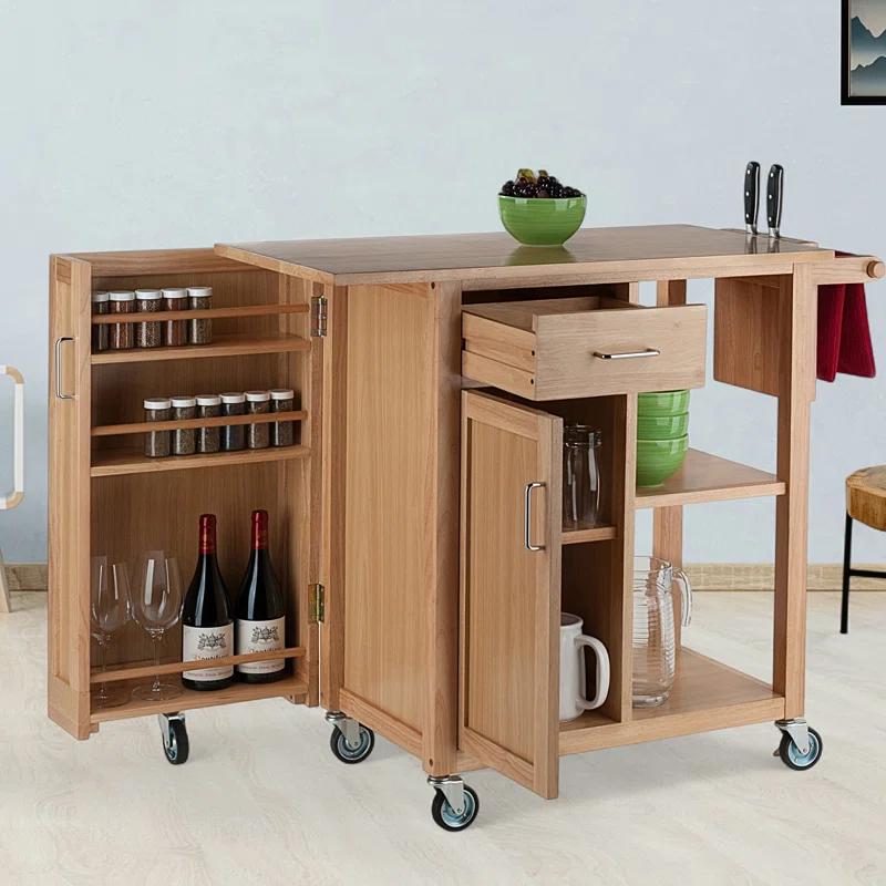 Skyline Decor Douglas 35.63'' H x 42.52'' W Utility Cart with Wheels