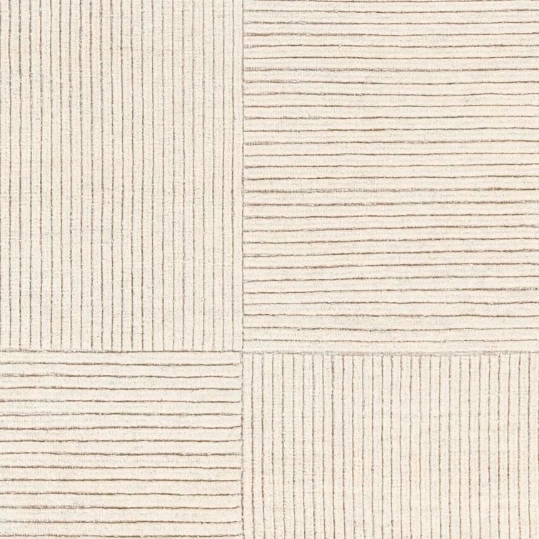 Ivory Hand-Knotted Wool 6' x 9' Area Rug