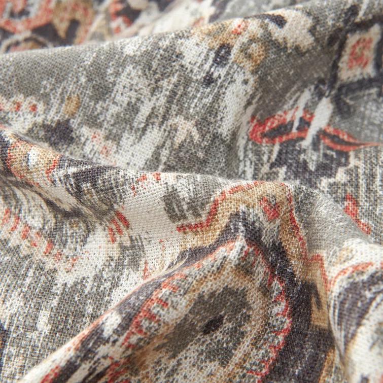 HiEnd Accents Carmen Taupe Linen Medallion Pattern Classic Modern Rustic Comforter Set