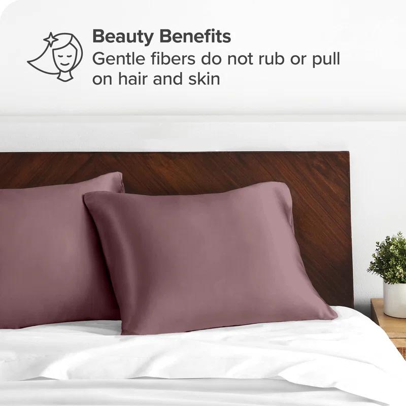 Bare Home Soft Poly Satin Pillowcase Set