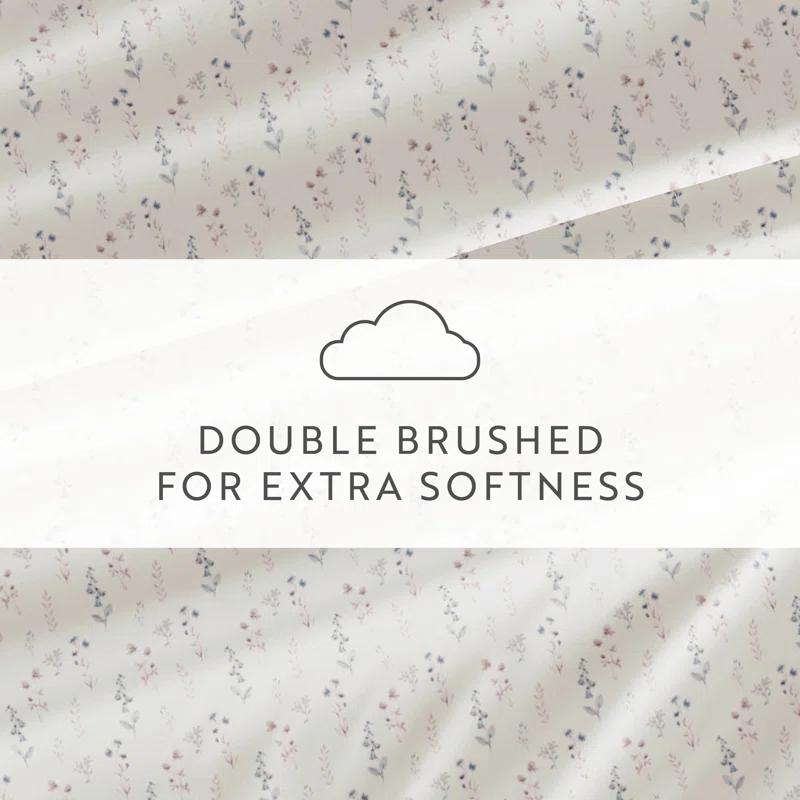 4 Piece Sheet Set Patterned Microfiber Ultra Soft Bedding in Floral Dream