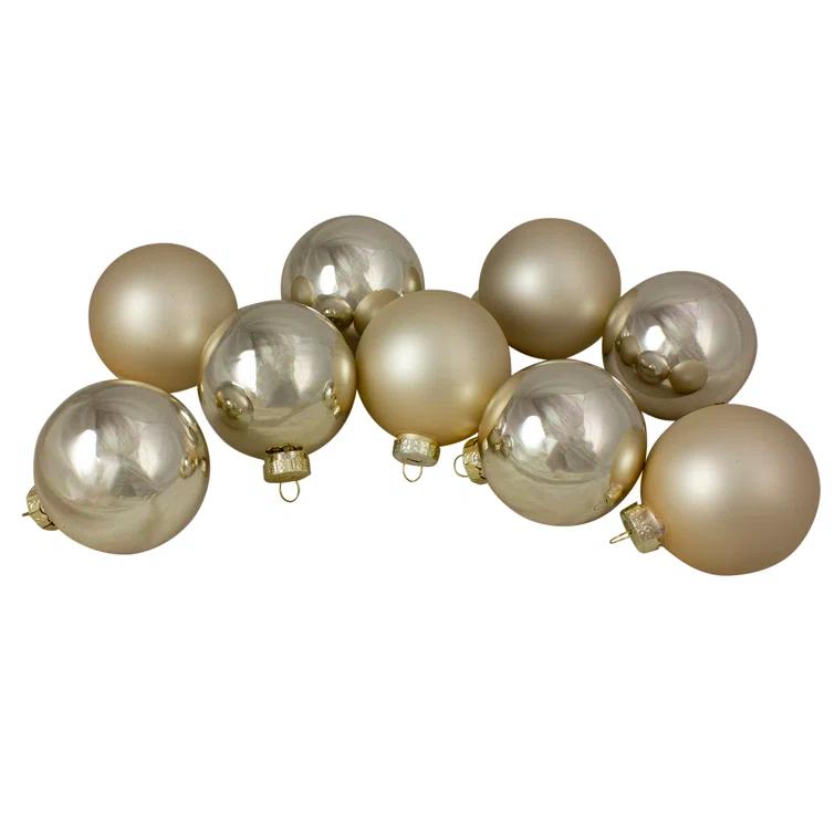 Glass Christmas Ball Ornament (Set of 9)