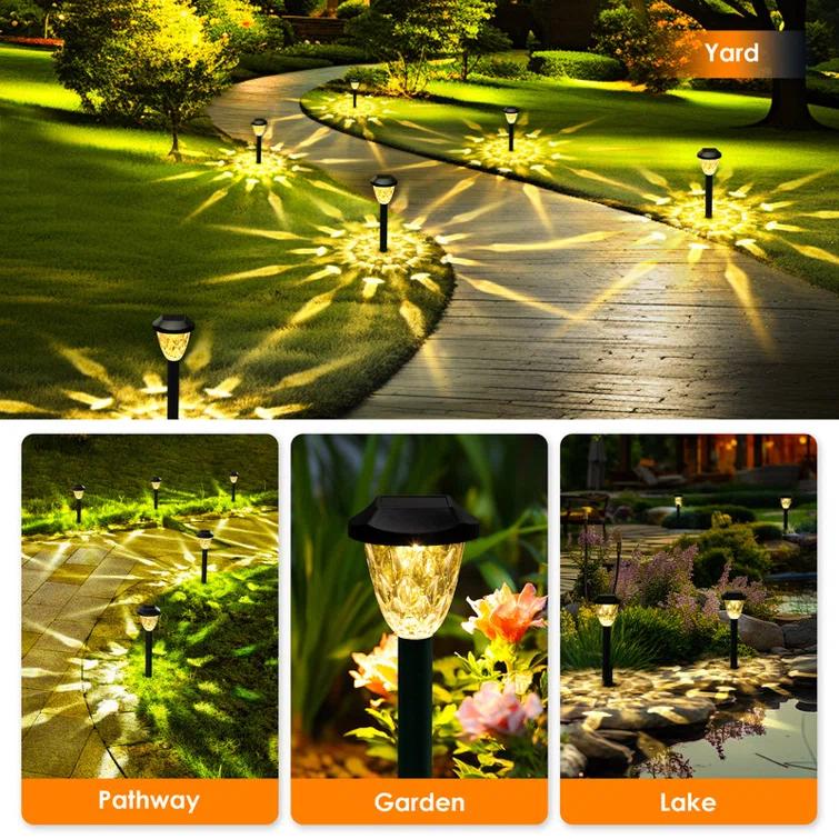 gigalumi 12 Pack Solar Pathway Lights, Waterproof Auto On/Off Outdoor Solar Lights for Garden,Walkway and Driveway,2800K
