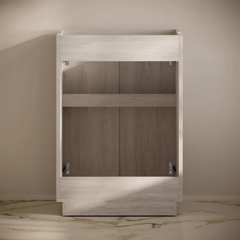 Swiss Madison St. Tropez 24" Freestanding Bathroom Vanity Cabinet Without Top In Natural Oak