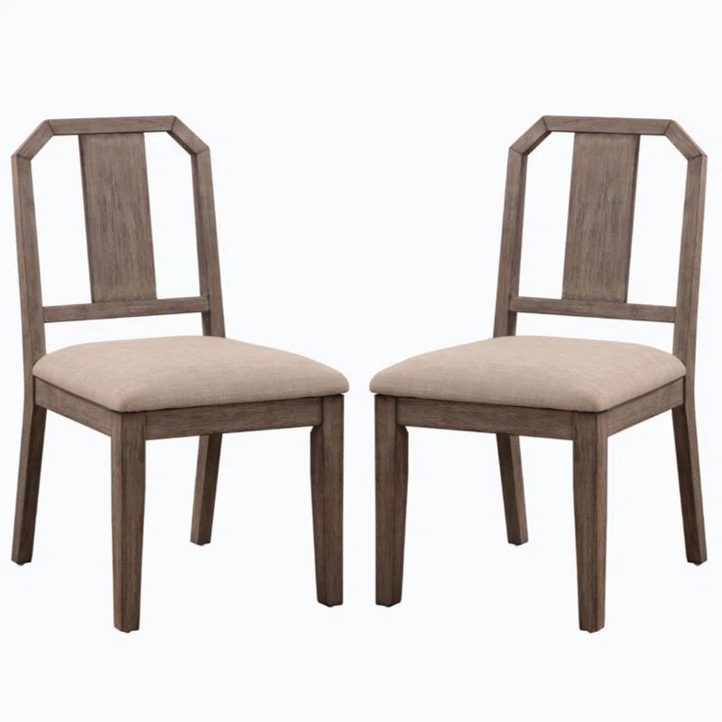 Wenty Wood+Fabric Upholstered Side Chair (Set of 2)