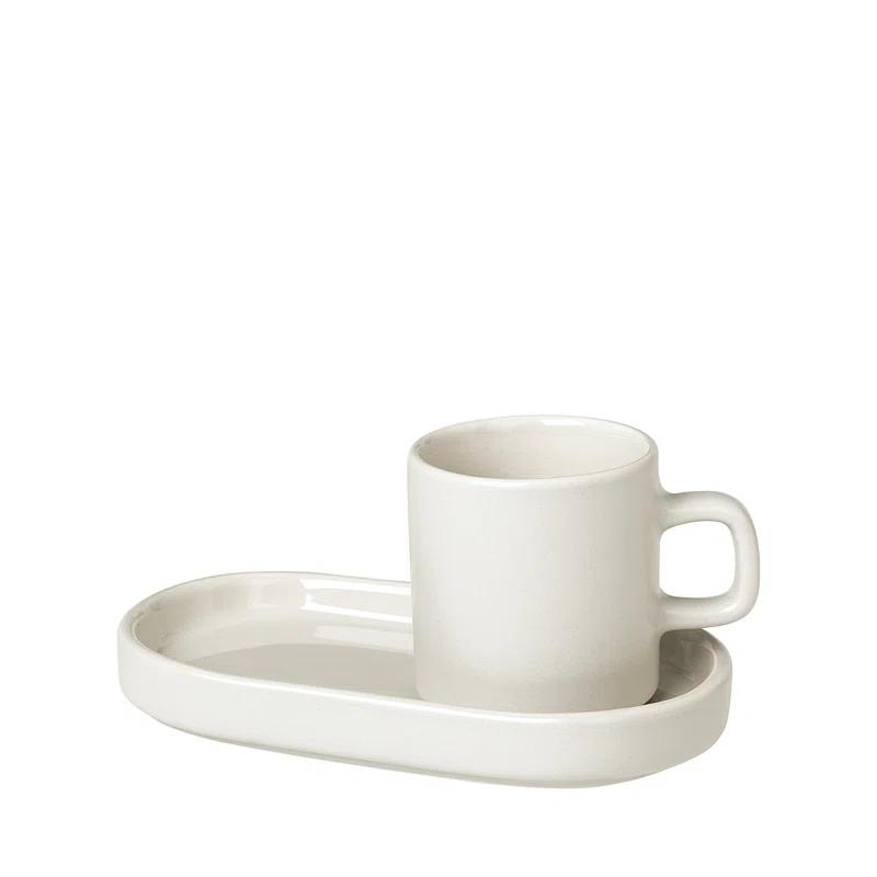 PILAR Stoneware Espresso Cup with Tray
