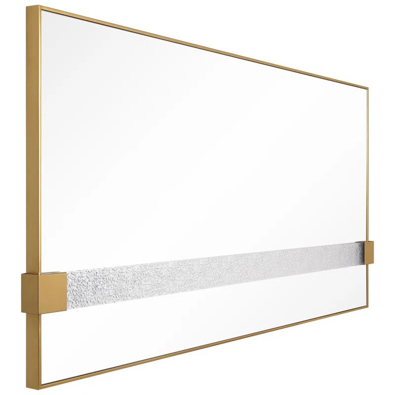 Empire Art Direct "Gleaming Horizon Wall Mirror" 40"x80" with Textured Acrylic Embellished, on Gold Iron Frame