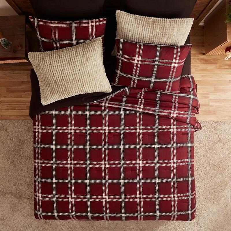 Wonderful Textile Wonderful Cozy Faux Cashmere Comforter Set Classic Plaid Geometic With Herringbone Texture