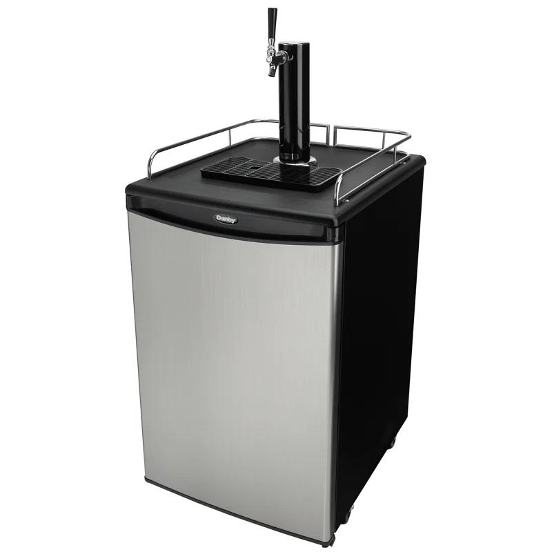 Danby Danby 5.4 Cubic Feet Silver Single Tap Half Barrel (Full Size) Freestanding Kegerator with Adjustable Temperature