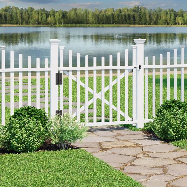 Zippity Outdoor Products 3.8ft H x 4.1ft W (1 Gate) Zippity Manchester Gate Kit, White Vinyl Picket Fence Gate Kit for Manchester Fence Panels, Gate for Backyard, Patio, Outdoor, & Garden Fence, ZP19019