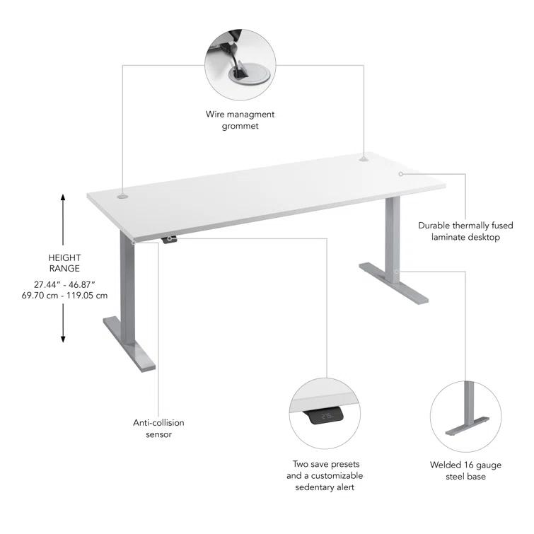 Bush Business Furniture Adjustable Metal Base Standing Desk