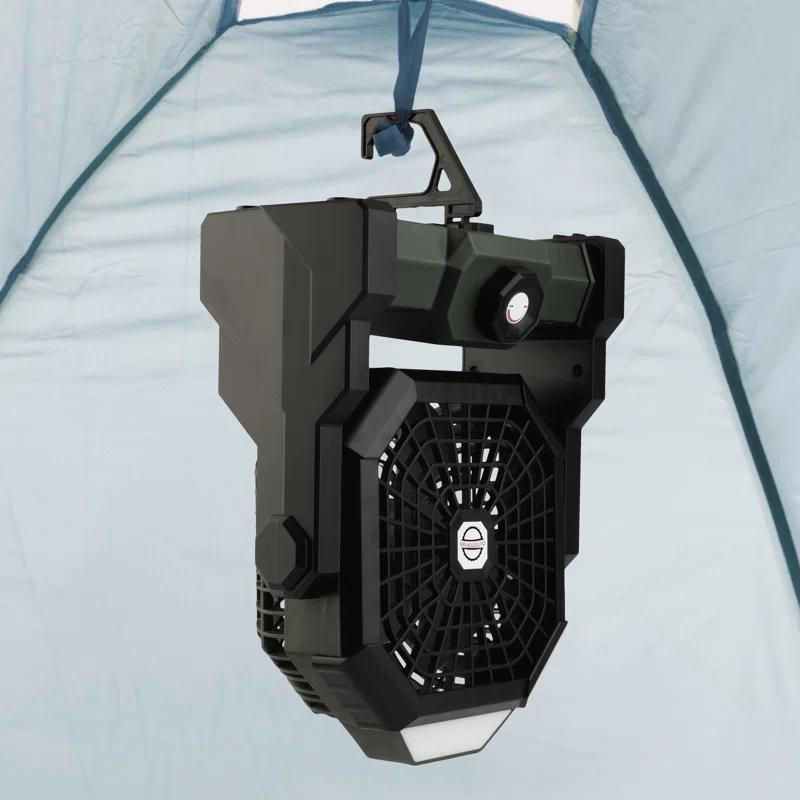 wakeman Wakeman Outdoors Camping Fan and Tent Light - Rechargeable 5400mAh Lithium Battery, Green