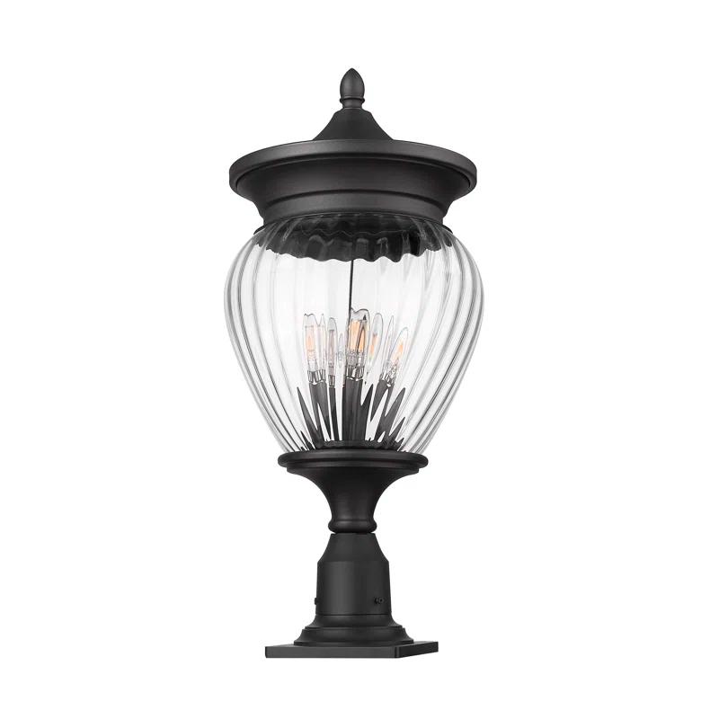 Z-Lite Davina 4 Light Outdoor Pier Mounted Fixture in Black