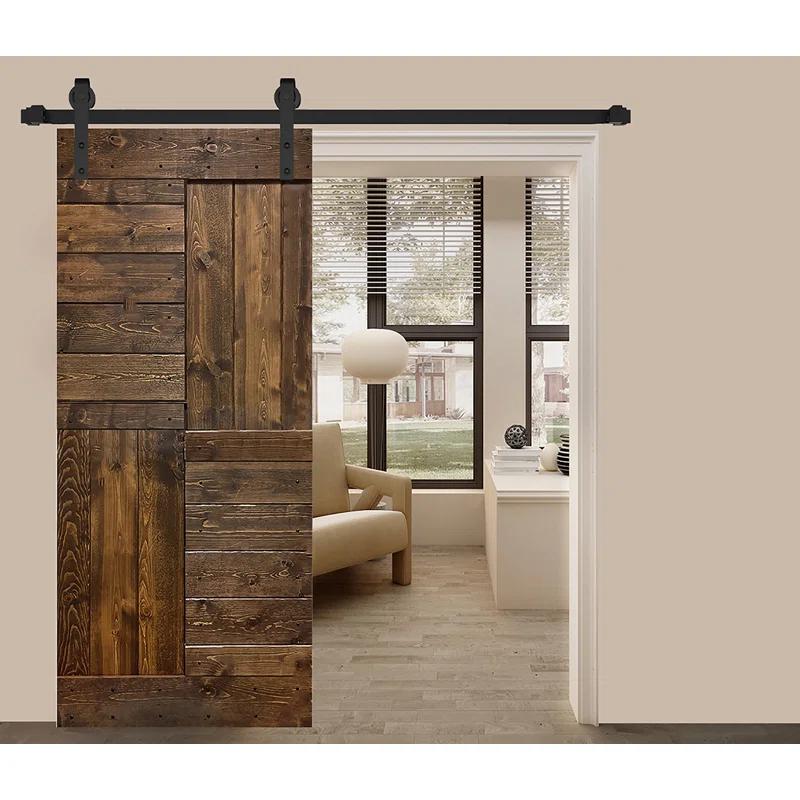 Mr. Wood L Series Paneled Wood Painted Barn Door without Installation Hardware Kit