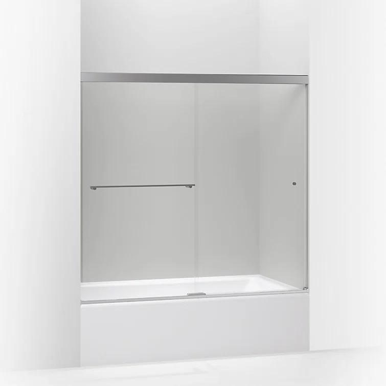 Revel 59.63'' x 55.5'' Double Sliding Bath Door with CleanCoat® Technology