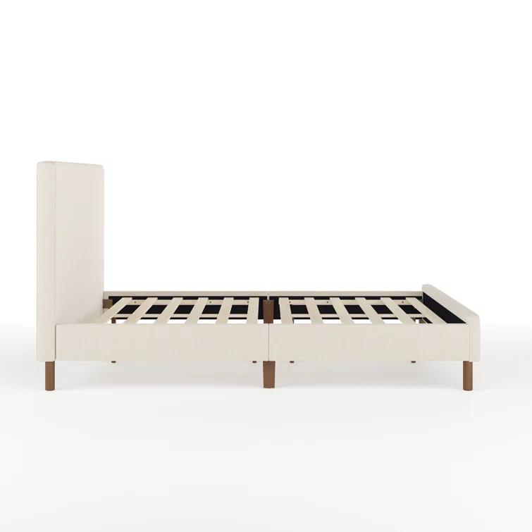 Martha Stewart Martha Stewart Britta Upholstered Platform Bed With Piped Detail Headboard