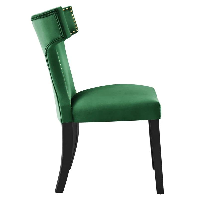 Homlpope Modway Curve Performance Velvet Dining Chairs